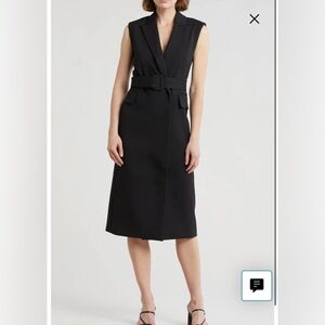 Ted Baker Fits Size Small Black Belted Midi Blazer Dress